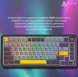 Клавиатура игровая механическая Ajazz AK-820 MAX PLUS Wireless Black RGB Day Dream Switch Hot-Swap 2.4G/Bluetooth/USB - мініатюра 7