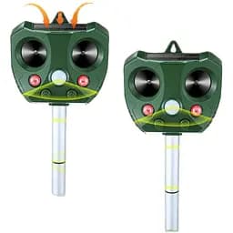 Qualirey 2 Pack Сонячний ультразвуковий репелент від тварин, USB-репелент для кішок Відкритий підвісні пристрої для стримування