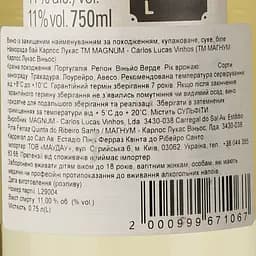 Вино Magnum Namorada by Carlos Lucas DO Vinhos Verdes 2021 біле сухе 0.75 л - мініатюра 3