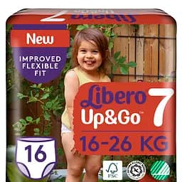 Підгузки-трусики Libero Up&Go 7 (16-26 кг), 16 шт.