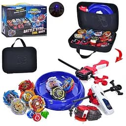 Набор бейблэйдов 1688-8B, 8шт с запускалками и ареной, в сумке, в коробке (6903317558872)
