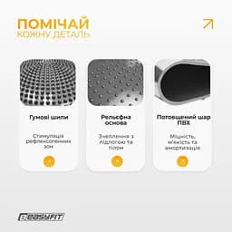 Балансувальна масажна подушка EasyFit сіра з насосом (сенсомоторний масажний диск для тренування рівноваги та масажного впливу) - мініатюра 4