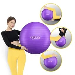 М'яч для фітнесу (фітбол) 4FIZJO 75 см Anti-Burst Violet (P-5905973404815) - мініатюра 8