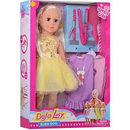 Мягконабивная кукла Defa с аксессуарами (DEFA 5513) 2 вида. Куклы для девочек Желтое платье
