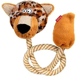 Игрушка для собак GiGwi Eco Friendz Леопард с пищалкой и веревкой L 76 см