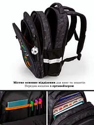 Ортопедичний рюкзак School Standard 3 в 1 з пеналом та мішком Майнкрафт для хлопчика 475 гр 17,5 літрів Чорний - мініатюра 6