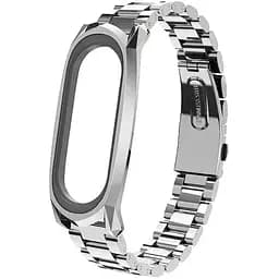 Металевий ремінець Primo Mijobs для фітнес-браслета Xiaomi Mi Smart Band 5 Silver