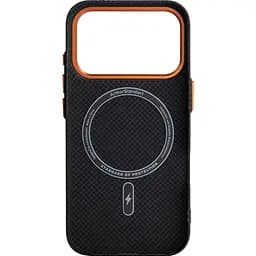 Чохол ArmorStandart LikeCarbon2 SE MagCase для Apple iPhone 17 Pro Kevlar Black Orange (ARM89164) [156301] - мініатюра 2