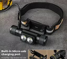 Налобний ліхтар Sofirn H25S 1200лм USB-C (акумулятор 18650 на 3400мАч) - мініатюра 3