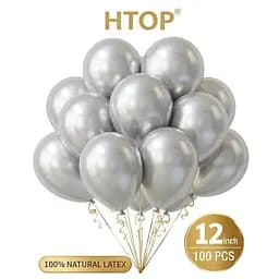 Надувні повітряні кулі HTOP 100 шт Party Balloons 30 см Товари для оформлення Дня народження Святкова атрибутика Сірий металік