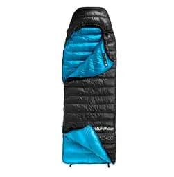 Спальный мешок с натуральным пухом Naturehike CW400 NH18C400-D M Черно-голубой