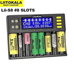 Зарядний пристрій Liitokala Lii-S8 (на 10 каналів) з блоком живлення - мініатюра 6