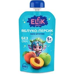 Уценка. Набор фруктовое пюре Elfik Magic Яблоко-персик 100 г 9 шт.