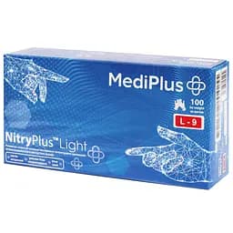 Рукавички нітрилові MediPlus NitryPlus light сині розмір L 100 шт. (6933265560252)