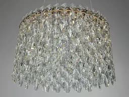 Підвісна кришталева LED люстра Diasha 582/400G золото 37 см 52 W 3 режими світла - мініатюра 3