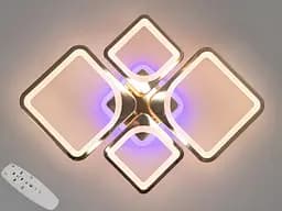 Стельова люстра з диммером і LED підсвічуванням, колір золото, 100W