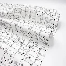 Пелюшка багаторазова Cosas непромокаюча Cats White 100x120 см, біла - мініатюра 5