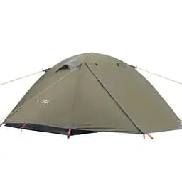 Палатка туристическая Lugi LU-017 двухместная ветрозащитная 210*160*120 см зеленый