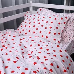 Наволочка MirSon Poplin Line Kids 01 Little Hearts 45х45 см біла з червоним (2200009710445) - мініатюра 6