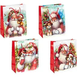 Пакет подарочный "Новый Год" 153-2 вертикальный 18*21,5*8 см, ручка-шнурок (6927661257724) Микс