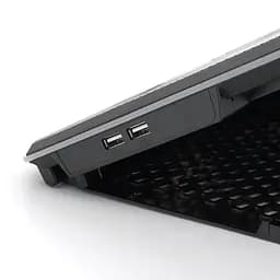Підставка під ноутбук IceCoorel K15, 10-17", 4*100mm 1400±10% RPM, корпус пластик+алюміній, 2xUSB 2.0 + підставка для мобільного телефону, 420x300x28mm, RGB, Box, Q10 - мініатюра 4