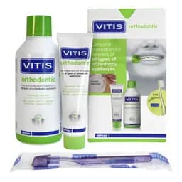 VITIS ORTHODONTIC НАБІР: ополіскувач 500 мл, зубна паста 100 мл + щітка у подарунок