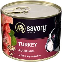 Вологий корм Savory для дорослих собак усіх порід з індичкою 200 г