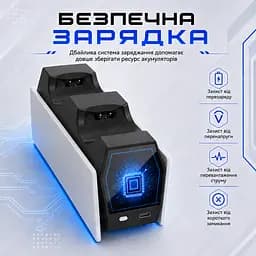 Зарядна док станція для геймпадів PS4 Зарядка для джойстиків PS4 Док станція DualShock 4 Зарядна станція для двох контролерів PS4 - мініатюра 5