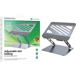 Холдер Borofone BH115 Plus Vito алюмінієвий сплав з силіконовими вставками до 15.6 дюймів сірий
