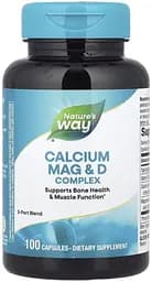 Кальцій, магній та вітамін D Nature's Way Calcium Mag & D, 100 капсул для підтримки кісток, зубів та м'язів