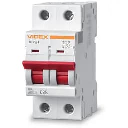 Автоматичний вимикач Videx RS4 RESIST 2п 25А С 4,5кА (VF-RS4-AV2C25)