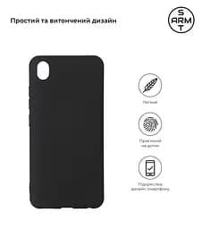 Чехол-накладка для смартфона VIVO Y1S, противоударный, силиконовый, термополиуретановый (ТПУ), с защитой камеры и корпуса, черный, защита всего корпуса, ArmorStandart (ARM60704) - мініатюра 2