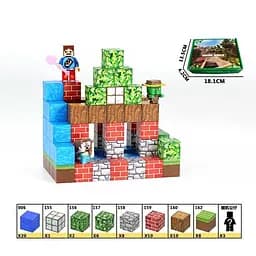 Конструктор магнитный Minecraft, LZCK051, 65 элементов, фигурки героев