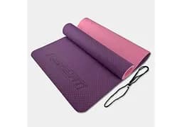 Коврик для йоги и фитнеса EasyFit TPE+TC 6 мм двухслойный фиолетовый-розовый (EF-1924-VP)