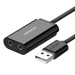 Звуковая карта Ugreen USB AUX jack, TRS(Mic + Ear) ALC4042 Чорна US205 (30724)