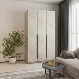 Шкаф 3-дверный MebelStar Оскар ДСП BG, стандарт 120x52x220 см Бетон (MBS-4531)