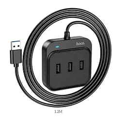 Розгалужувач usb адаптер Hoco HB31 Easy 4-in-1 converter Usb to Usb3.0+Usb2.0x3 120 см - мініатюра 5