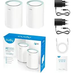 Система WiFi Cudy M1300(2-pack), AC1200 Wi-Fi Gigabit Mesh Solution (M1300(2-pack))