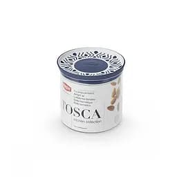 Кругла ємність для зберігання продуктів TOSСA 0.7л, біло-синя (55401)