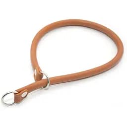 Нашийник рингування для собак Zoo-hunt круглий шкіряний РК рудий РК 1,2/50 см