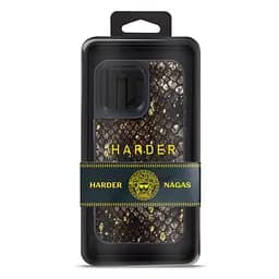 Кожаный чехол для Apple iPhone 14 Pro Max, Harder Nagas, черный, термополиуретан ТПУ + экокожа с имитацией кожи Наги, панель, защита корпуса, противоударный, микрофибра, рамка вокруг камеры, защита всего корпуса, (ARM76757) - мініатюра 3