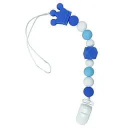 Ланцюжок для пустушки Корона MGZ-0511Blue силіконовий