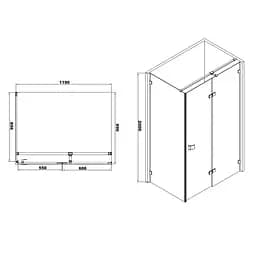 Душова кабіна Volle De la Noche 120x80 без піддону 10-40-195R-black - мініатюра 2