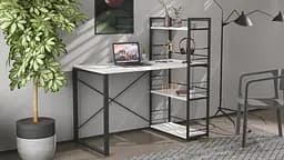 Письмовий стіл Ferrum-decor Серії Конект з етажеркою 75x120x60 чорний ДСП Біле 16мм (FRD-104219) - мініатюра 7