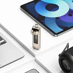 Флеш-накопичувач Usams US-ZB276 2in1 USB 3.2 + Type-C GEN1 Dual Ports Aluminum Alloy 5G – 512GB Silver - мініатюра 3