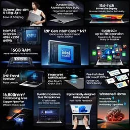 Blackview Acebook 8 Ноутбук, 15.6-inch 1920*1080 IPS Екран, N97 4 Up to 3.6GHz, 16GB 512GB SSD, Dual-band Wi‑Fi - мініатюра 7