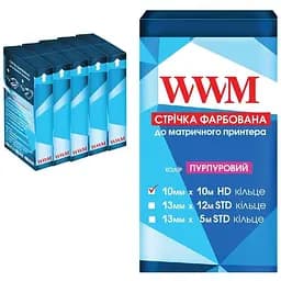 Лента к принтерам 10мм х 10м HD к. Purple*5шт WWM (R10.10HP5)