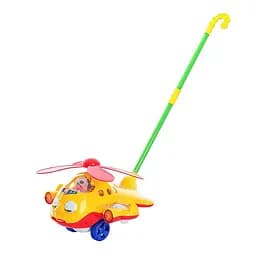 Детские каталки игрушки из дерева 117136 на палке, звук желтый