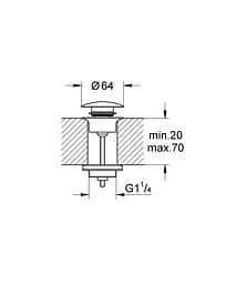 Донний клапан Grohe Click-Clack 65807GN0, Золотий - мініатюра 3