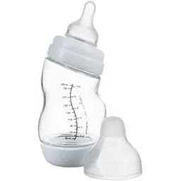 Скляна антиколікова пляшечка Difrax S-bottle Wide з силіконовою соскою 200 мл (3331FE)